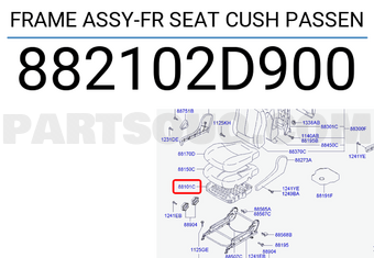 Hyundai / KIA 882102D900 FRAME ASSY-FR SEAT CUSH PASSEN