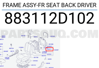 Hyundai / KIA 883112D102 FRAME ASSY-FR SEAT BACK DRIVER