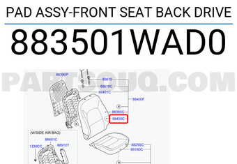 Hyundai / KIA 883501WAD0 PAD ASSY-FRONT SEAT BACK DRIVE
