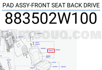 Hyundai / KIA 883502W100 PAD ASSY-FRONT SEAT BACK DRIVE