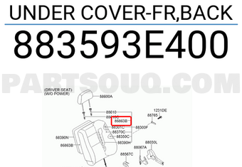 Hyundai / KIA 883593E400 UNDER COVER-FR,BACK