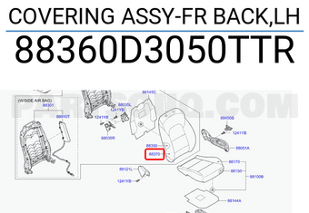 Hyundai / KIA 88360D3050TTR COVERING ASSY-FR BACK,LH