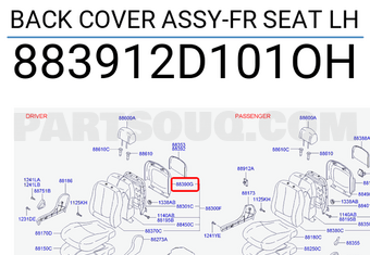 Hyundai / KIA 883912D101OH BACK COVER ASSY-FR SEAT LH