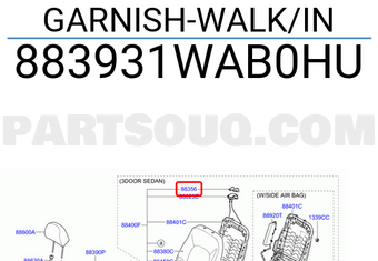 Hyundai / KIA 883931WAB0HU GARNISH-WALK/IN