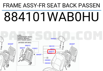 Hyundai / KIA 884101WAB0HU FRAME ASSY-FR SEAT BACK PASSEN