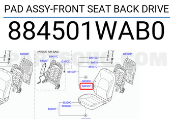 Hyundai / KIA 884501WAB0 PAD ASSY-FRONT SEAT BACK DRIVE