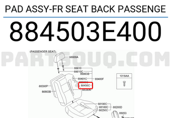 Hyundai / KIA 884503E400 PAD ASSY-FR SEAT BACK PASSENGE