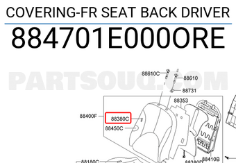 Hyundai / KIA 884701E000ORE COVERING-FR SEAT BACK DRIVER