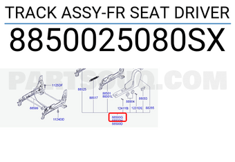 Hyundai / KIA 8850025080SX TRACK ASSY-FR SEAT DRIVER