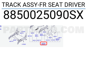 Hyundai / KIA 8850025090SX TRACK ASSY-FR SEAT DRIVER