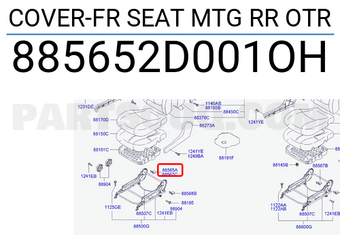 Hyundai / KIA 885652D001OH COVER-FR SEAT MTG RR OTR