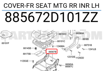 Hyundai / KIA 885672D101ZZ COVER-FR SEAT MTG RR INR LH