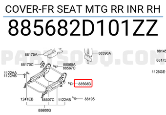Hyundai / KIA 885682D101ZZ COVER-FR SEAT MTG RR INR RH
