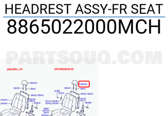 Hyundai / KIA 8865022000MCH HEADREST ASSY-FR SEAT