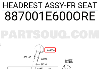 Hyundai / KIA 887001E600ORE HEADREST ASSY-FR SEAT