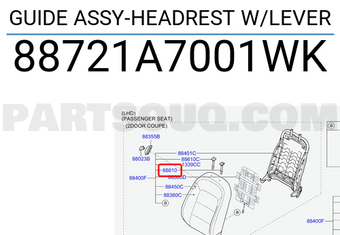 Hyundai / KIA 88721A7001WK GUIDE ASSY-HEADREST W/LEVER