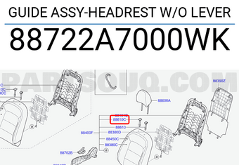 Hyundai / KIA 88722A7000WK GUIDE ASSY-HEADREST W/O LEVER