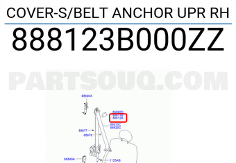 Hyundai / KIA 888123B000ZZ COVER-S/BELT ANCHOR UPR RH