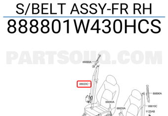 Hyundai / KIA 888801W430HCS S/BELT ASSY-FR RH