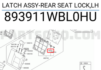 Hyundai / KIA 893911WBL0HU LATCH ASSY-REAR SEAT LOCK,LH