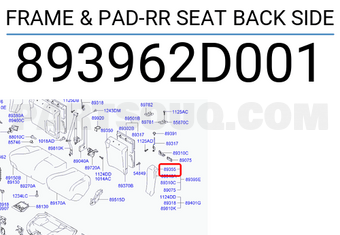 Hyundai / KIA 893962D001 FRAME & PAD-RR SEAT BACK SIDE