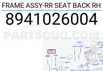 Hyundai / KIA 8941026004 FRAME ASSY-RR SEAT BACK RH