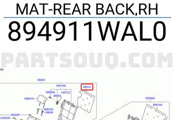 Hyundai / KIA 894911WAL0 MAT-REAR BACK,RH