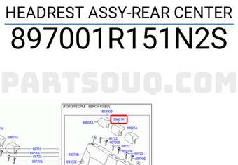 Hyundai / KIA 897001R151N2S HEADREST ASSY-REAR CENTER