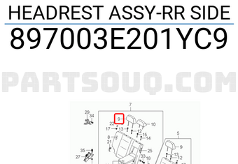 Hyundai / KIA 897003E201YC9 HEADREST ASSY-RR SIDE