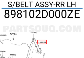 Hyundai / KIA 898102D000ZE S/BELT ASSY-RR LH
