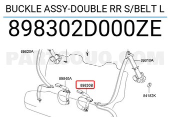 Hyundai / KIA 898302D000ZE BUCKLE ASSY-DOUBLE RR S/BELT L