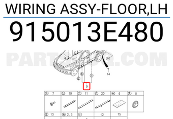 Hyundai / KIA 915013E480 WIRING ASSY-FLOOR,LH