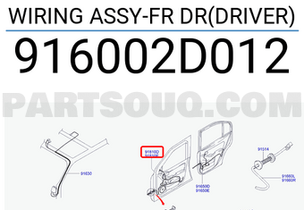 Hyundai / KIA 916002D012 WIRING ASSY-FR DR(DRIVER)