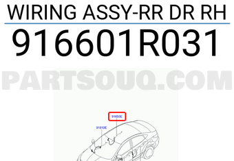 Hyundai / KIA 916601R031 WIRING ASSY-RR DR RH