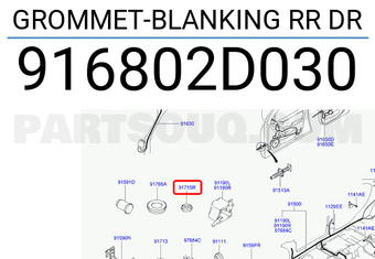 Hyundai / KIA 916802D030 GROMMET-BLANKING RR DR
