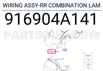Hyundai / KIA 916904A141 WIRING ASSY-RR COMBINATION LAM