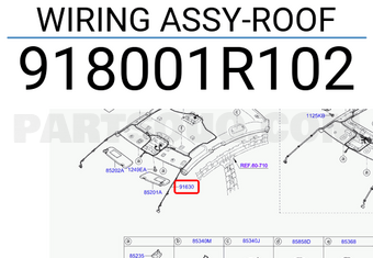Hyundai / KIA 918001R102 WIRING ASSY-ROOF
