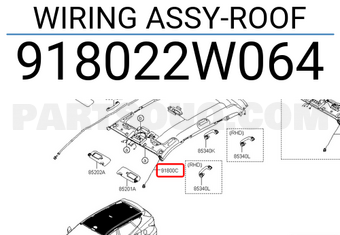 Hyundai / KIA 918022W064 WIRING ASSY-ROOF