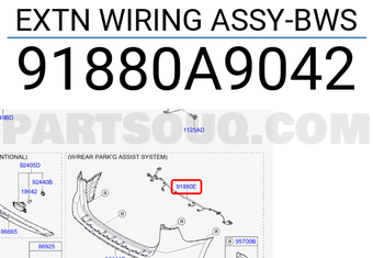 Hyundai / KIA 91880A9042 EXTN WIRING ASSY-BWS