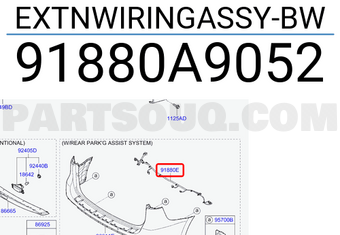 Hyundai / KIA 91880A9052 EXTNWIRINGASSY-BW