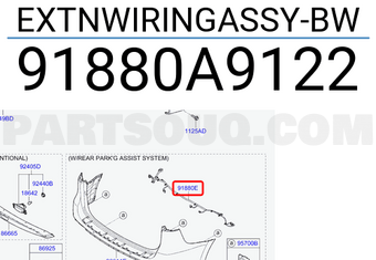 Hyundai / KIA 91880A9122 EXTNWIRINGASSY-BW