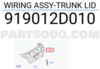 Hyundai / KIA 919012D010 WIRING ASSY-TRUNK LID