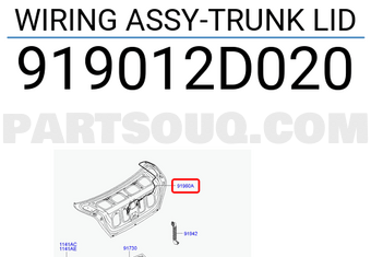Hyundai / KIA 919012D020 WIRING ASSY-TRUNK LID