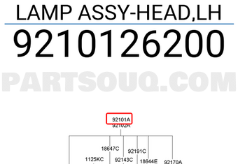 Hyundai / KIA 9210126200 LAMP ASSY-HEAD,LH