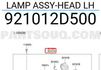 Hyundai / KIA 921012D500 LAMP ASSY-HEAD LH