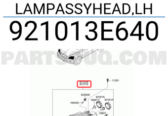 Hyundai / KIA 921013E640 LAMPASSYHEAD,LH