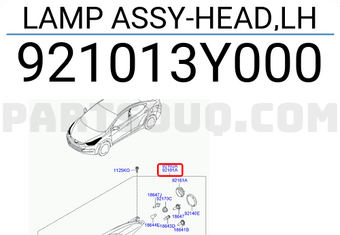 Hyundai / KIA 921013Y000 LAMP ASSY-HEAD,LH
