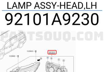 Hyundai / KIA 92101A9230 LAMP ASSY-HEAD,LH