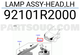 Hyundai / KIA 92101R2000 LAMP ASSY-HEAD,LH