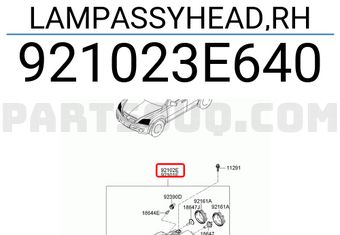 Hyundai / KIA 921023E640 LAMPASSYHEAD,RH